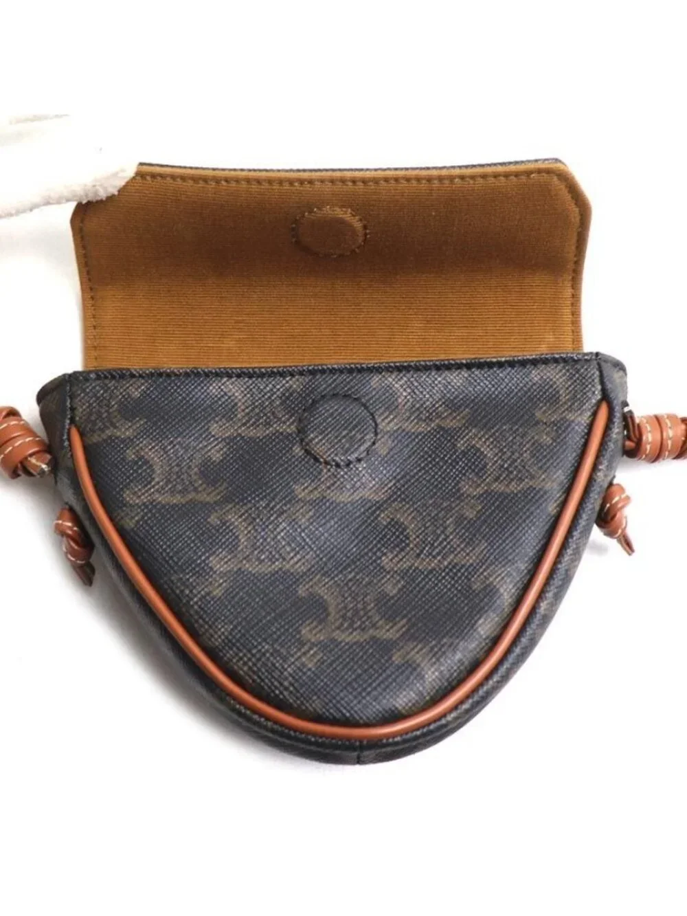 Celine Triomphe Triangle Shoulder Bag Brown